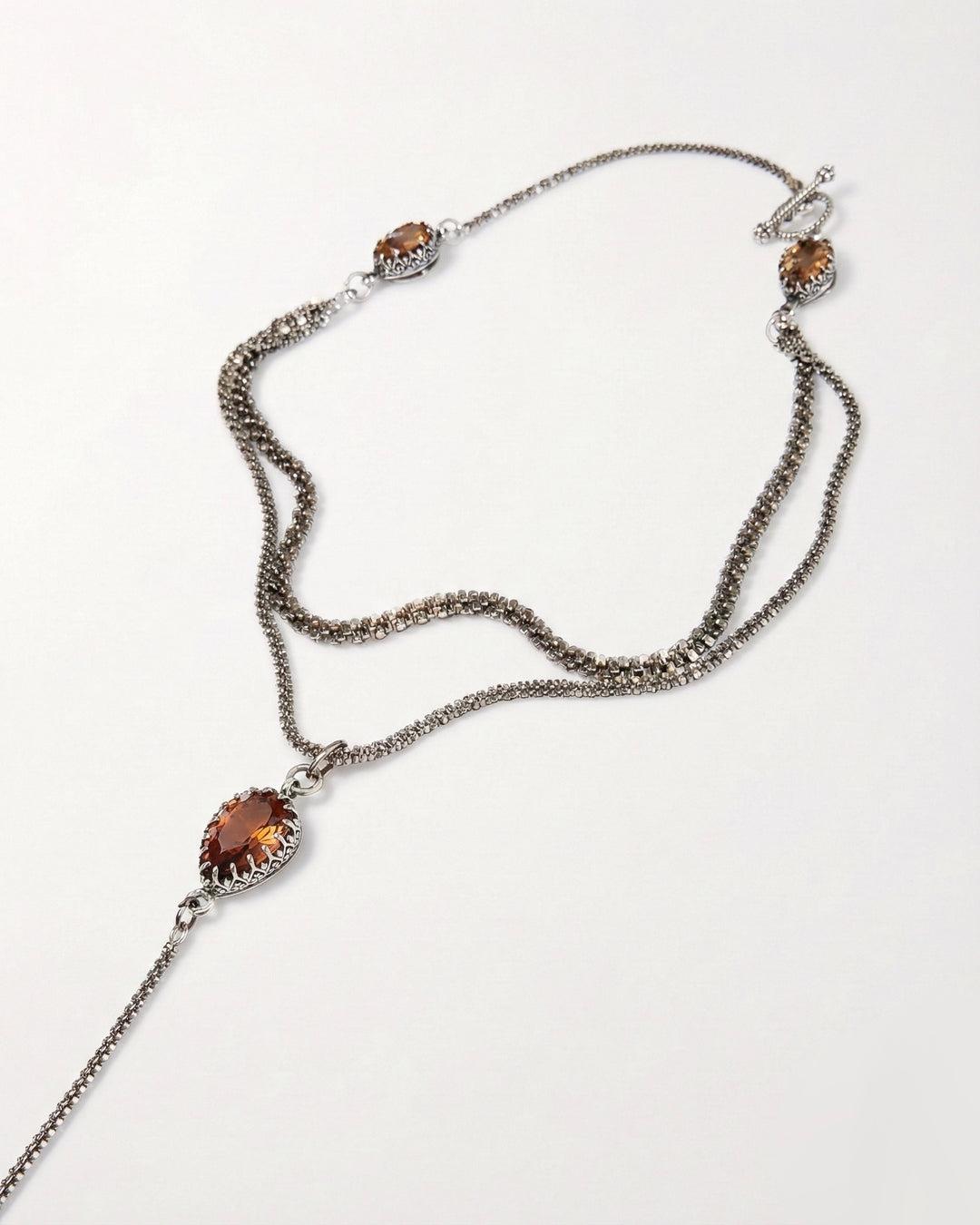 Vintage Rose Silver Necklace & Bracelet Set