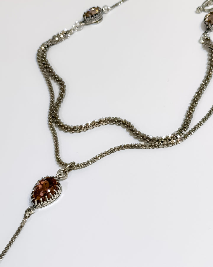 Vintage Rose Silver Necklace