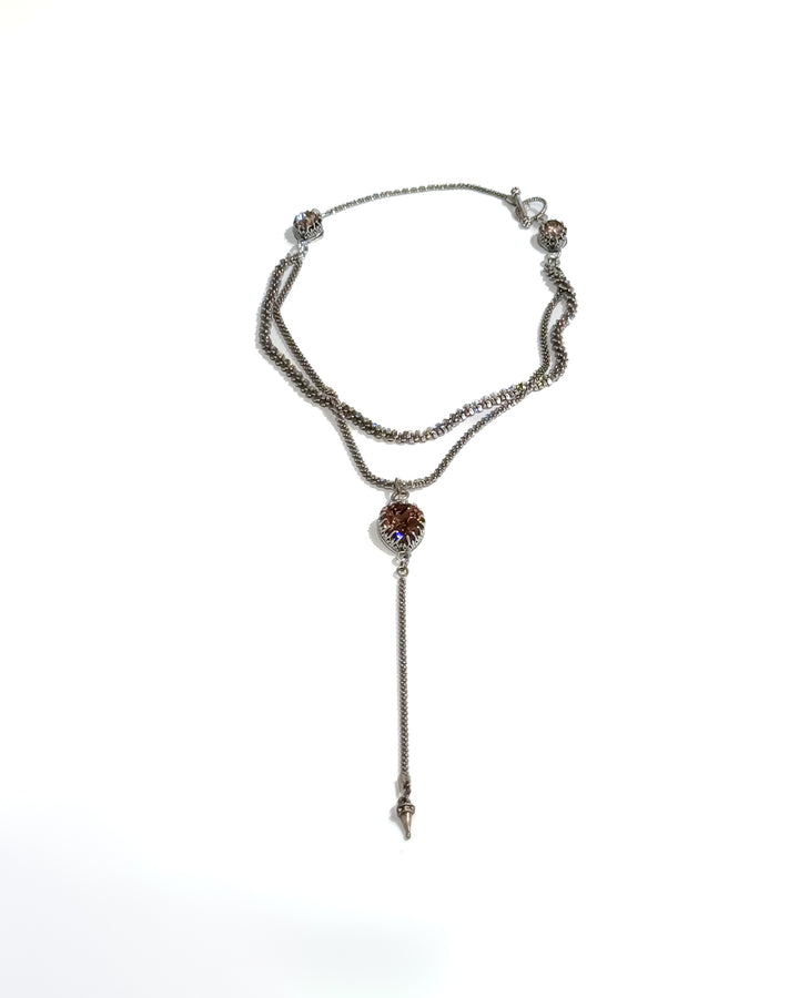 Vintage Rose Silver Necklace