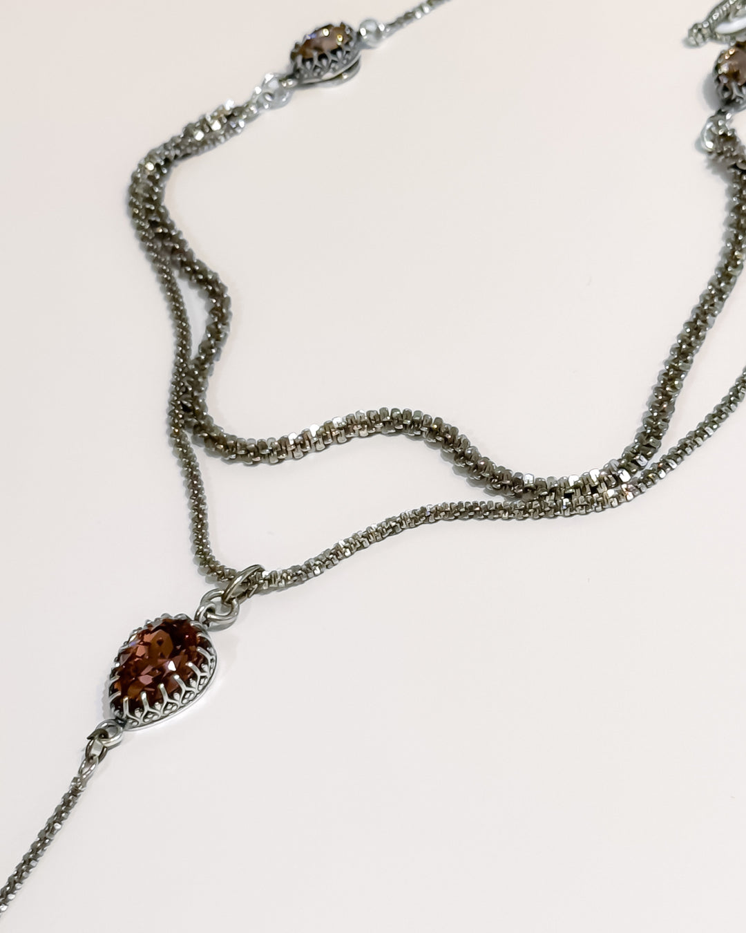 Vintage Rose Silver Necklace