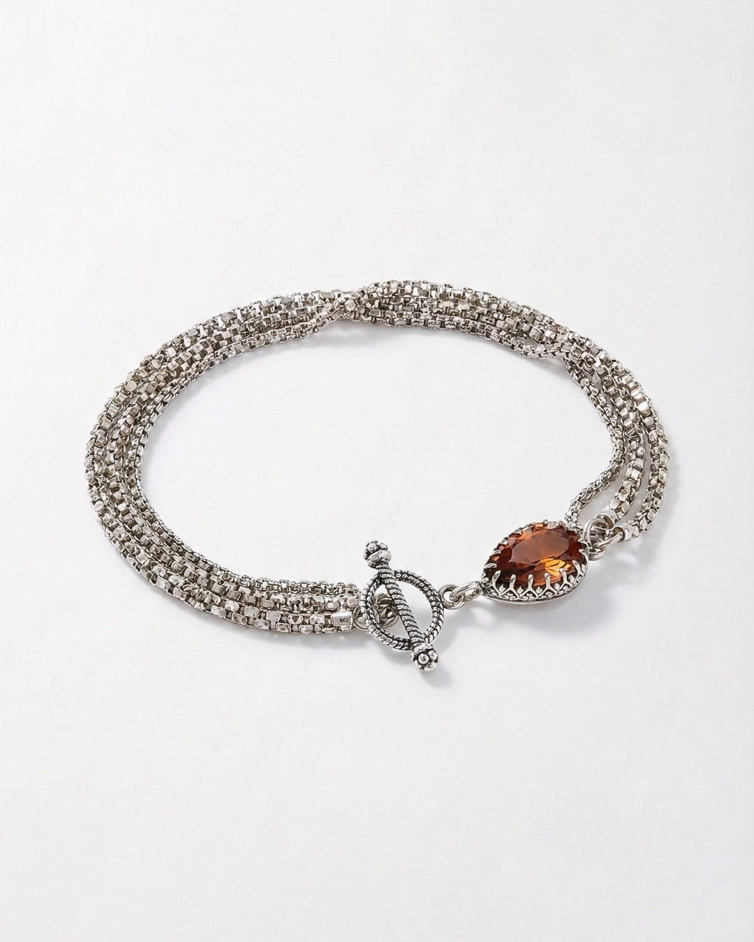 Vintage Rose Silver Necklace & Bracelet Set