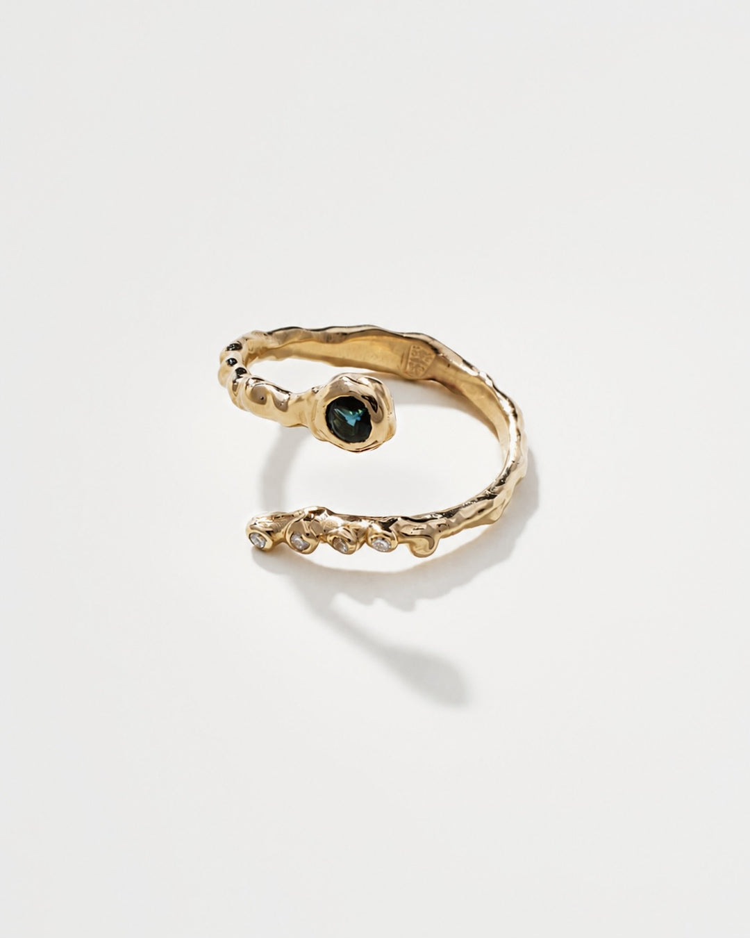 Wrapy 14K Gold Diamonds Tourmaline Ring