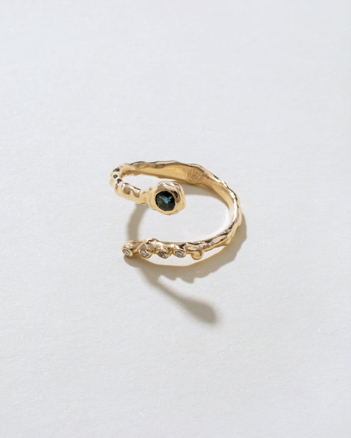 Wrapy 14K Gold Diamonds Tourmaline Ring