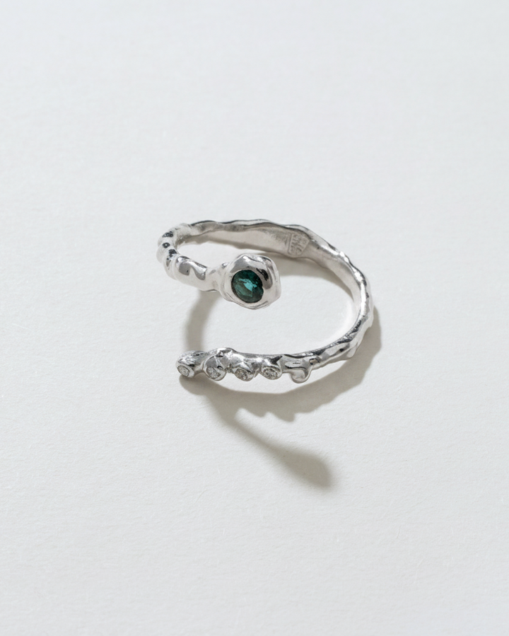 Wrapy 14K Gold Diamonds Tourmaline Ring