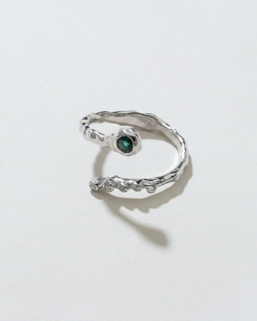 Wrapy 14K Gold Diamonds Tourmaline Ring
