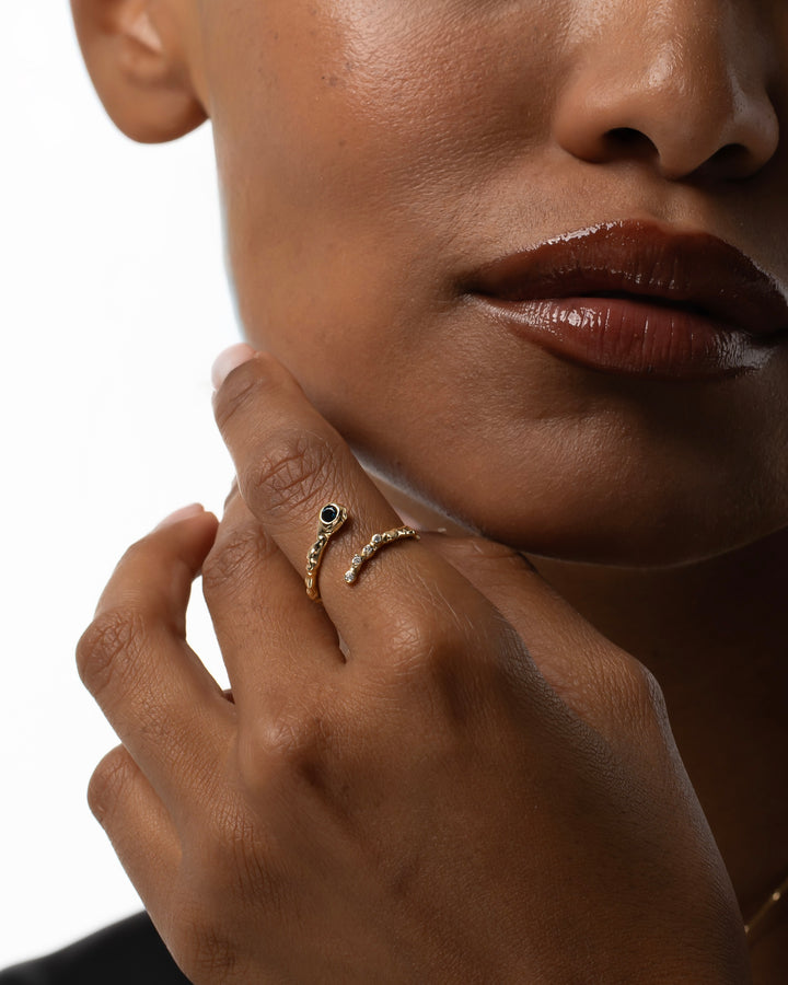 Wrapy 14K Gold Diamonds Tourmaline Ring