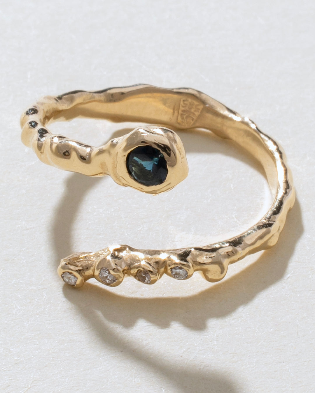 Wrapy 14K Gold Diamonds Tourmaline Ring