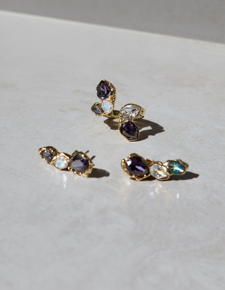 Blossom Necklace & Earrings Set - Gold Plated Sterling Silver 925