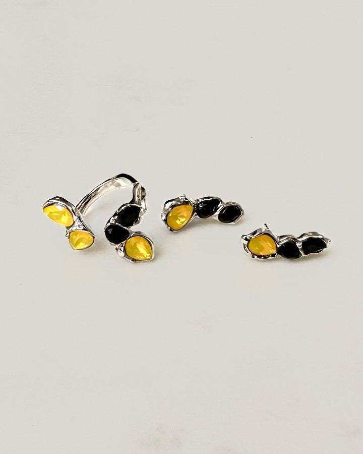 Blossom Necklace & Earrings Set - Sterling Silver 925