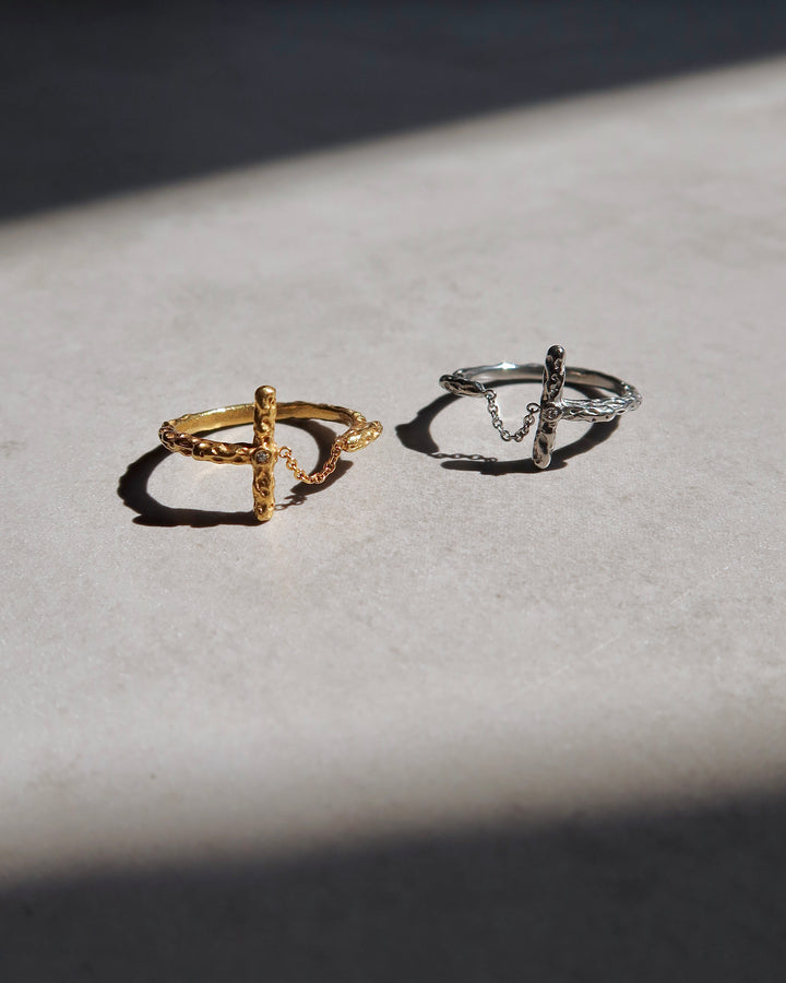 Freedom Stainless Steel Cross Ring