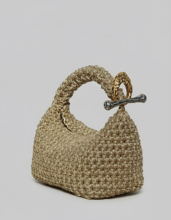 Small Gigi Clasp Bag - Metallic Gold