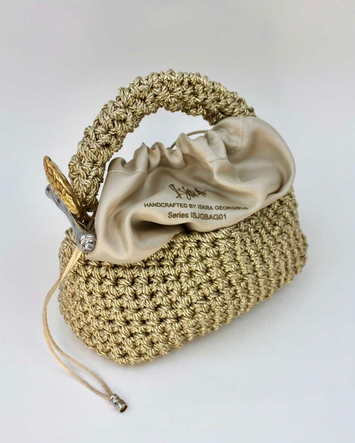 Small Gigi Clasp Bag - Metallic Gold