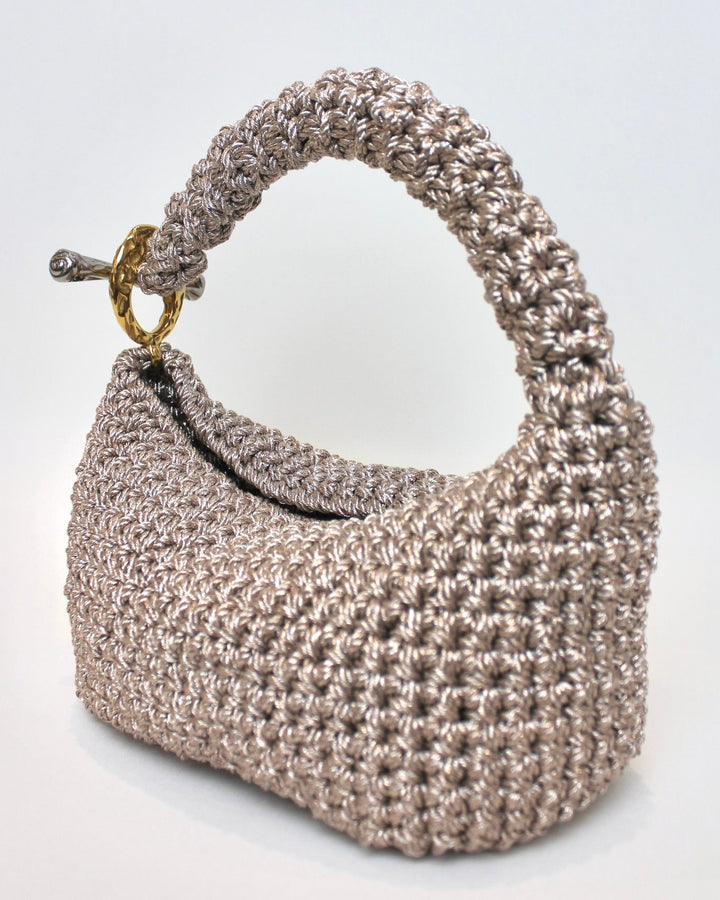 Medium Gigi Clasp Bag - Metallic Platinum