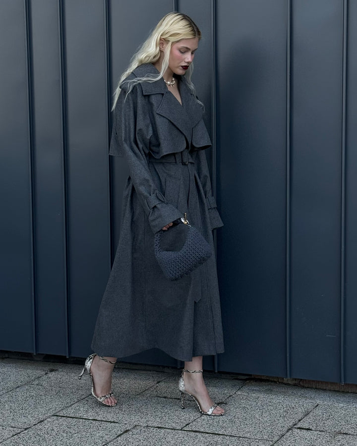 Small Gigi Clasp Bag - Grey