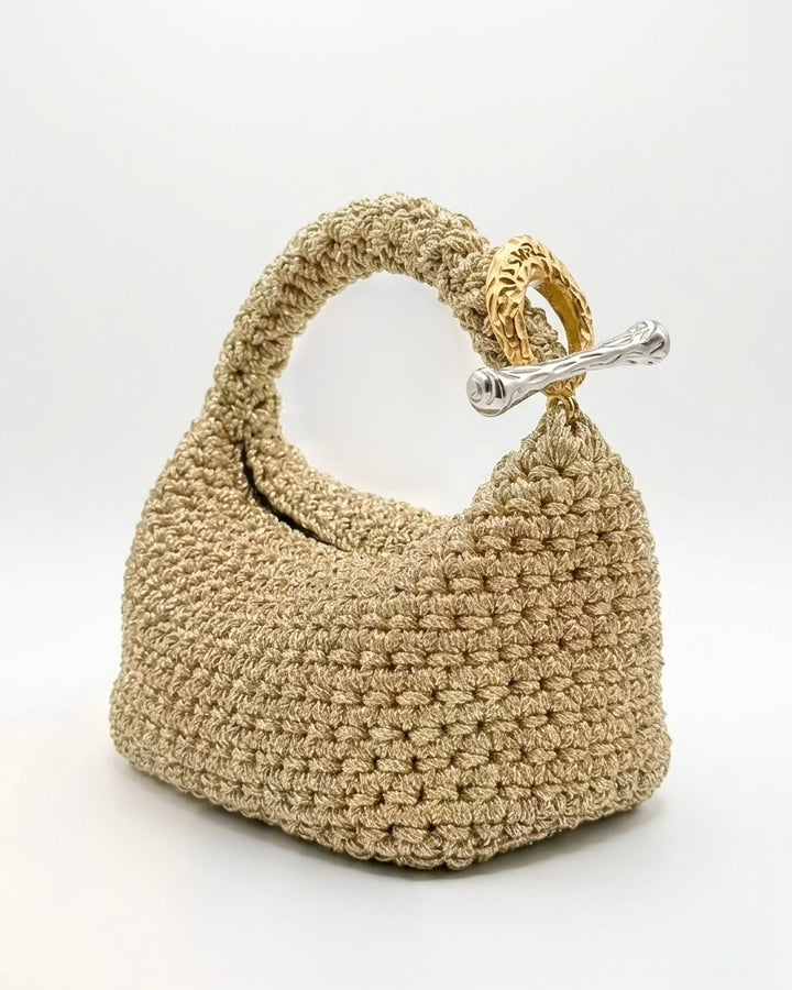Small Gigi Clasp Bag - Metallic Gold
