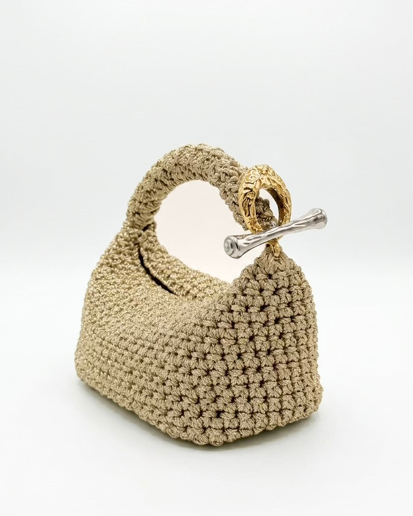 Small Gigi Clasp Bag - Metallic Gold