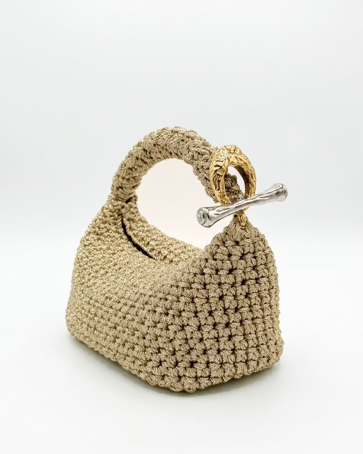 Small Gigi Clasp Bag - Metallic Gold