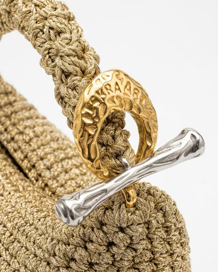 Small Gigi Clasp Bag - Metallic Gold