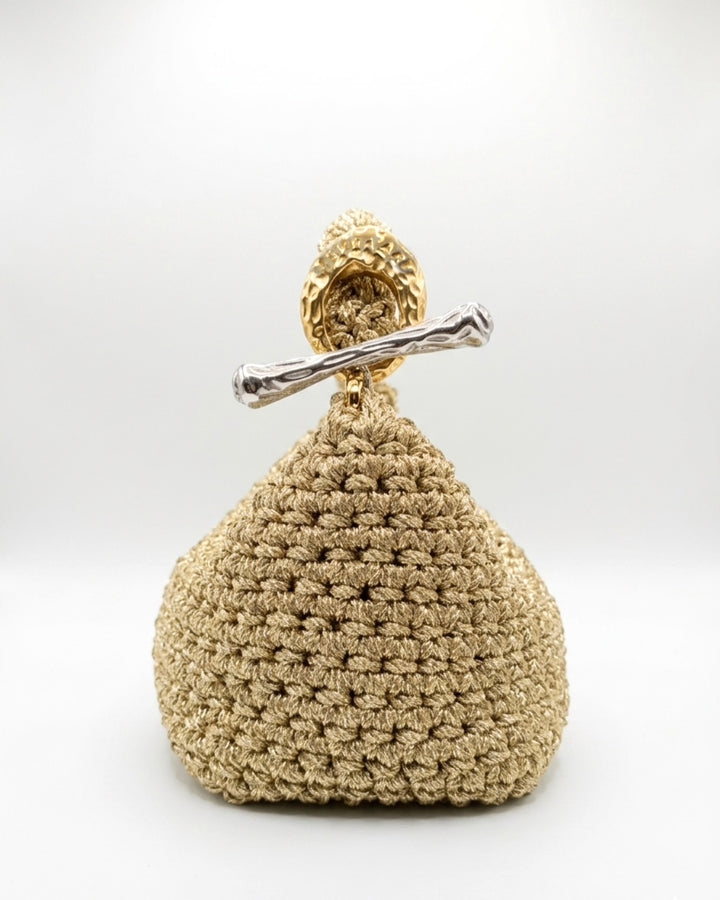 Small Gigi Clasp Bag - Metallic Gold