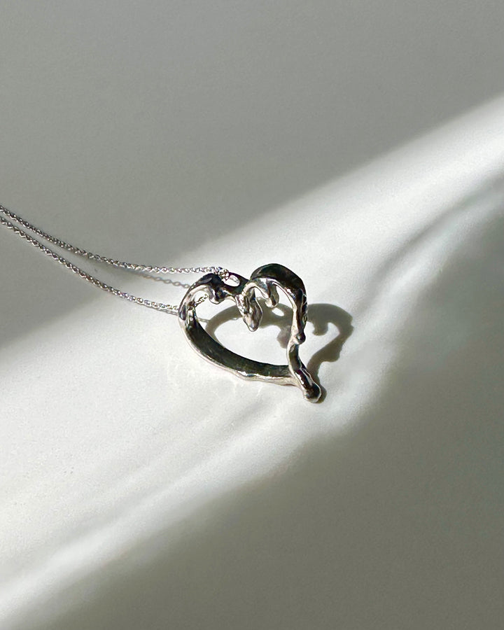 Melting Heart Sterling Silver 925 Necklace