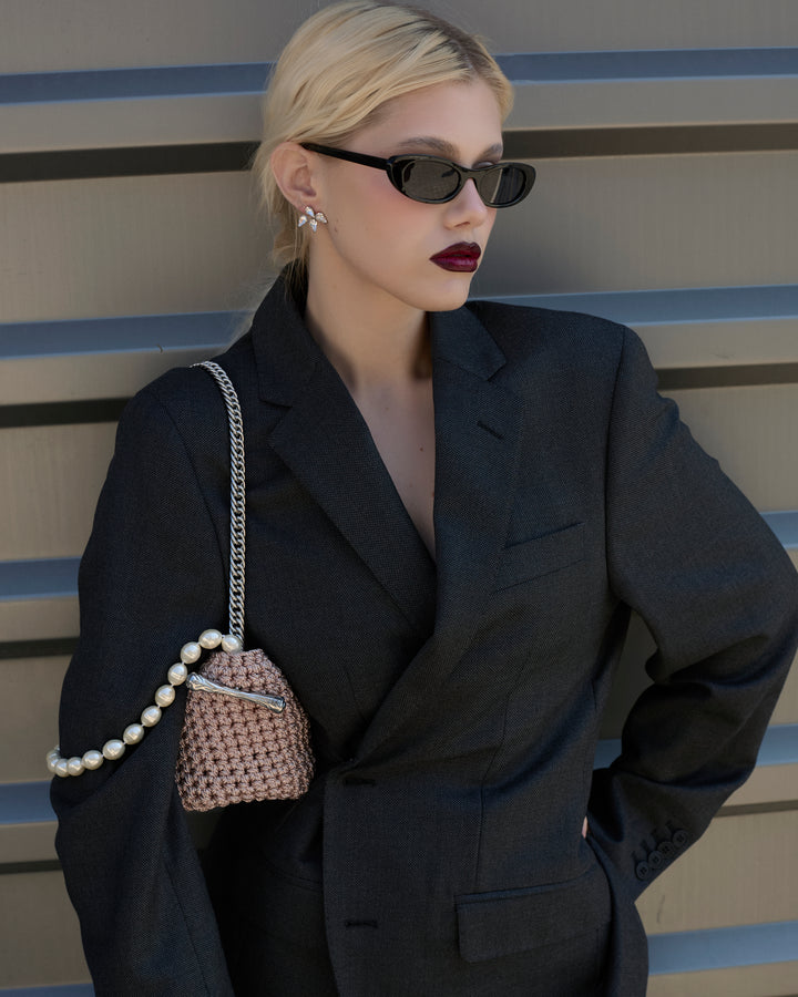 Small Pearl Stella Clasp - Metallic Rose