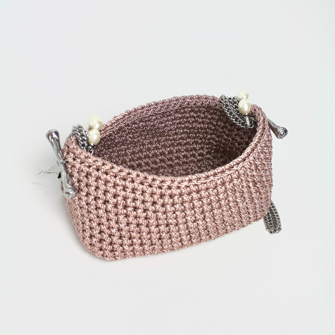 Small Pearl Stella Clasp - Metallic Rose