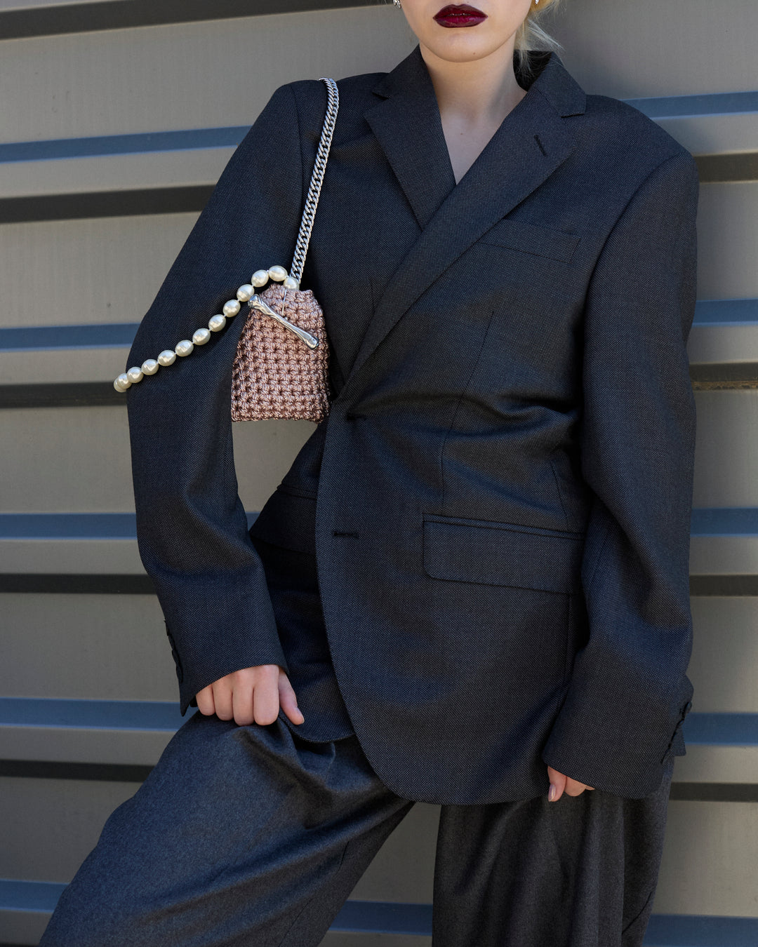 Small Pearl Stella Clasp - Metallic Rose