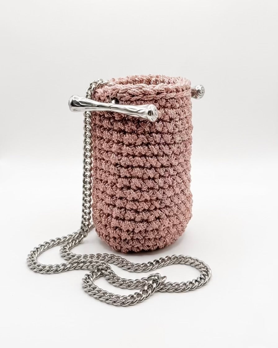 Bucket Clasp Bag in Metallic