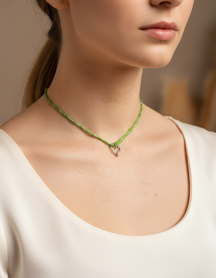 Silken Melting Heart Sterling Silver 925 Necklace