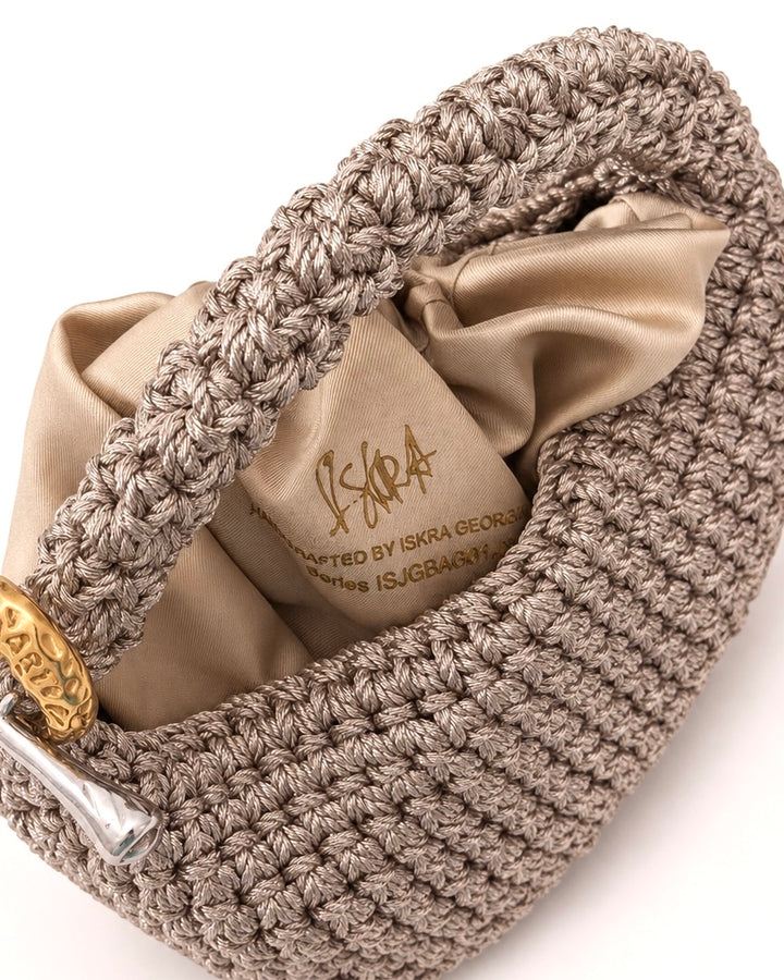 Small Gigi Clasp Bag - Metallic Platinum