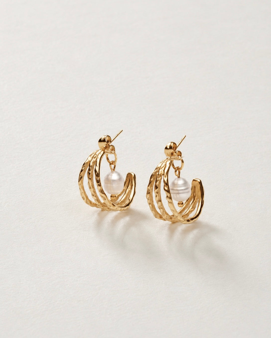 Triple Pearl Earrings