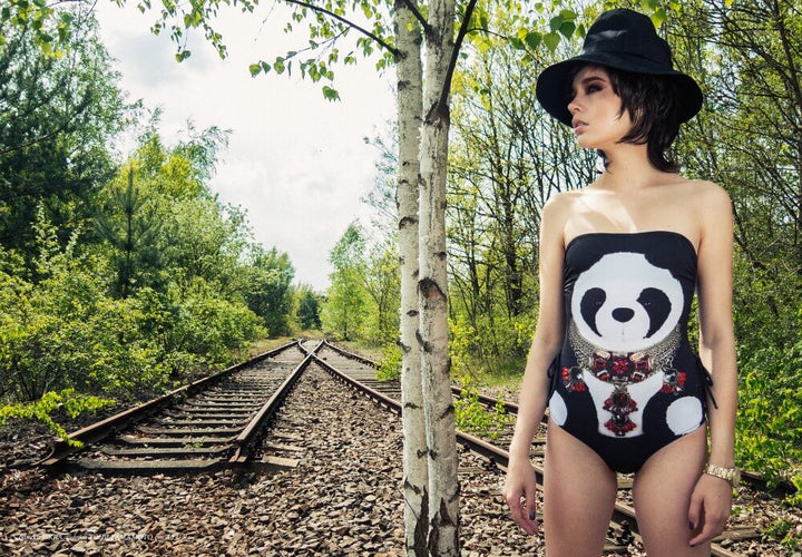 Panda one piece swimsuit