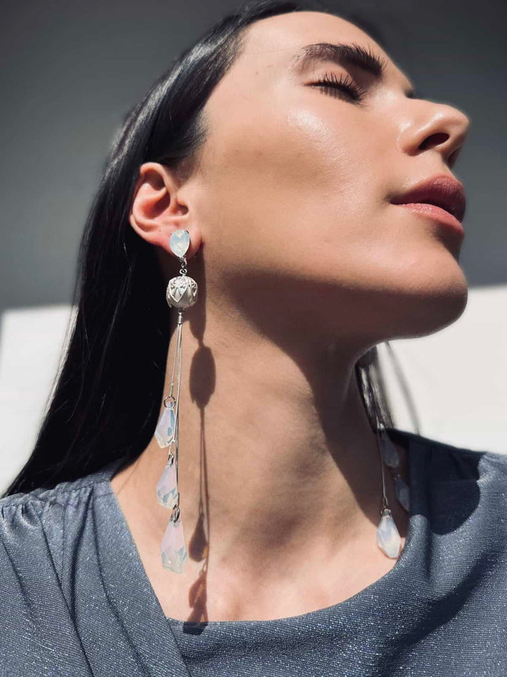 White Gorgona Earrings